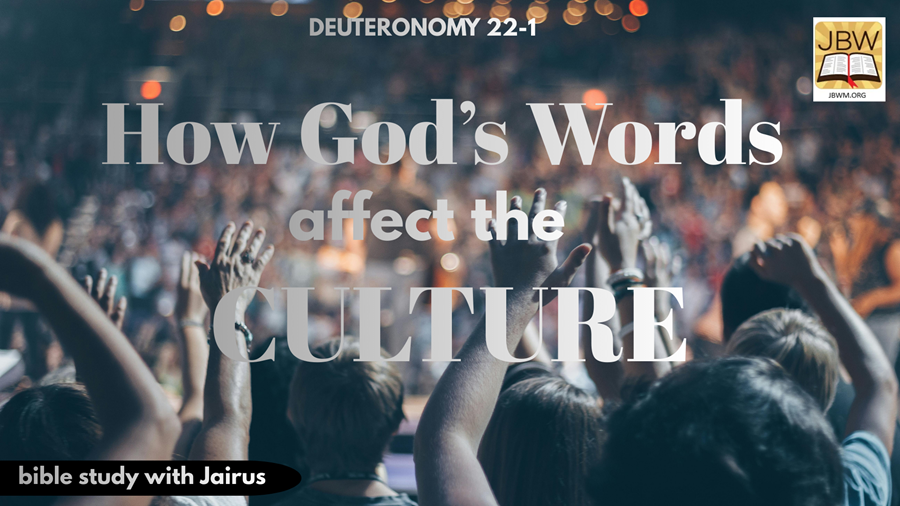 #Bible Study With #Jairus # Deuteronomy 22-1 How God’s Words Affect the Culture